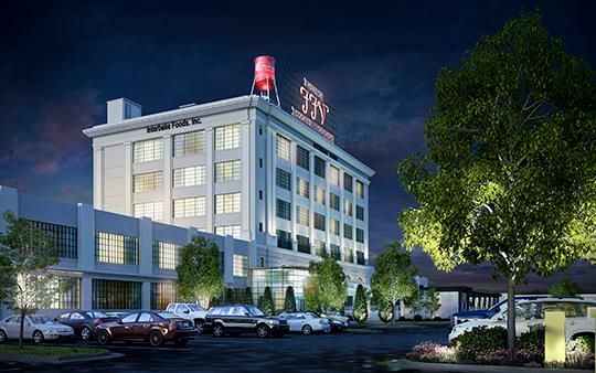 Architectural rendering of the Cookie Factory Lofts